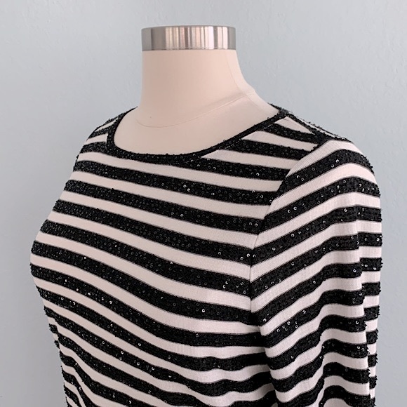 Talbots Stripe Sequin Sweater - Picture 5 of 10